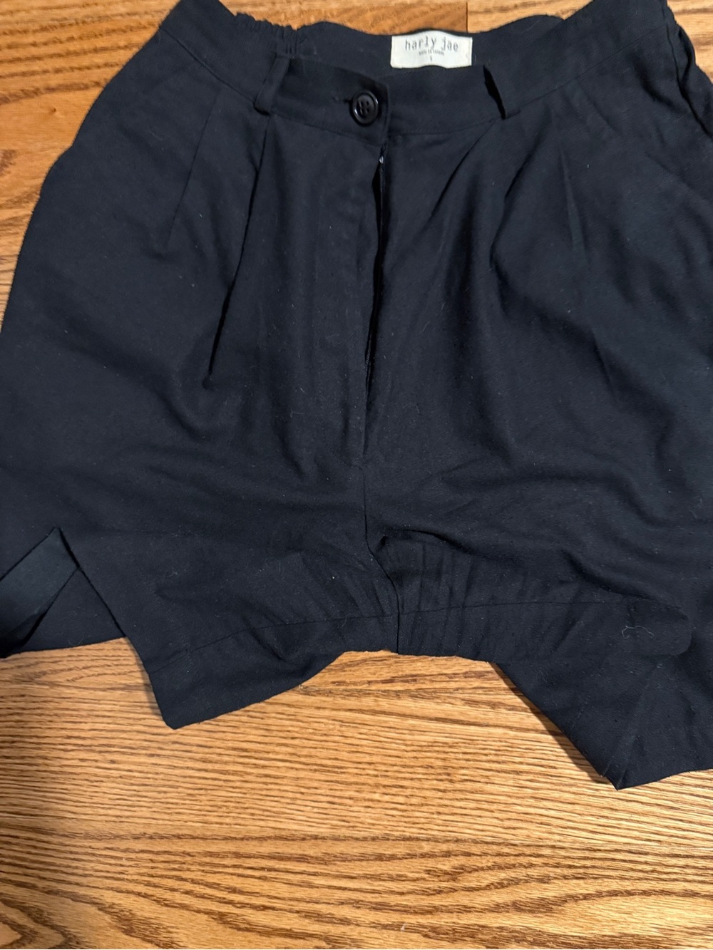 Harly Jae Black High Waist Women’s Raw Silk Shorts - Picture 5 of 9